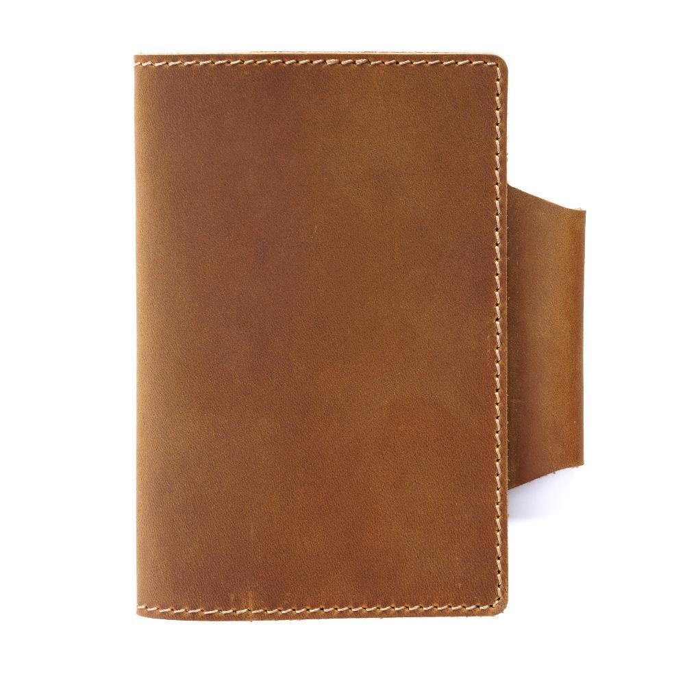 Leather Vintage Travel Notebook - Handmade Diary with Magazine Cover, Portable & In Stock