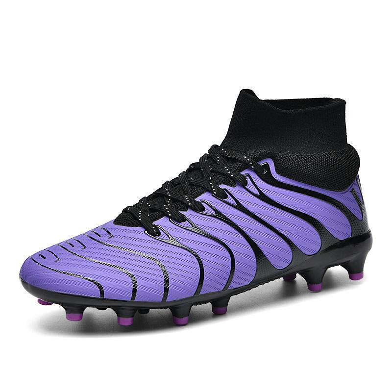 New high-top football shoes AG spikes youth training shoes artificial turf sports shoes manufacturer shoes