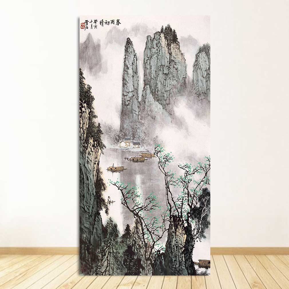 Classic Chinese Ink painting Landscapes Large Size Wall Picture For Living Room Home Decor-7 Huge Size Canvas Print Painting,