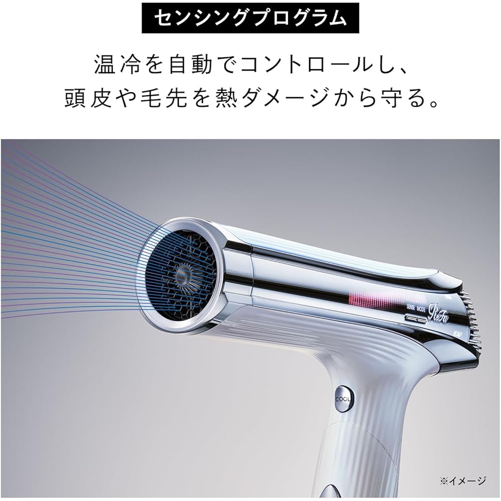 ReFa Beautech Dryer S+ with Holder Set Black, Ionic Technology, Lightweight Design, Fast Drying Hair Dryer