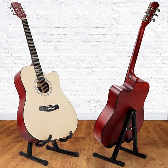 39.11 Cm Metal Electric, Bass, Acoustic Guitar Folding Stand Home, Office Decor, Music Room, Perfect for Stage, Studio