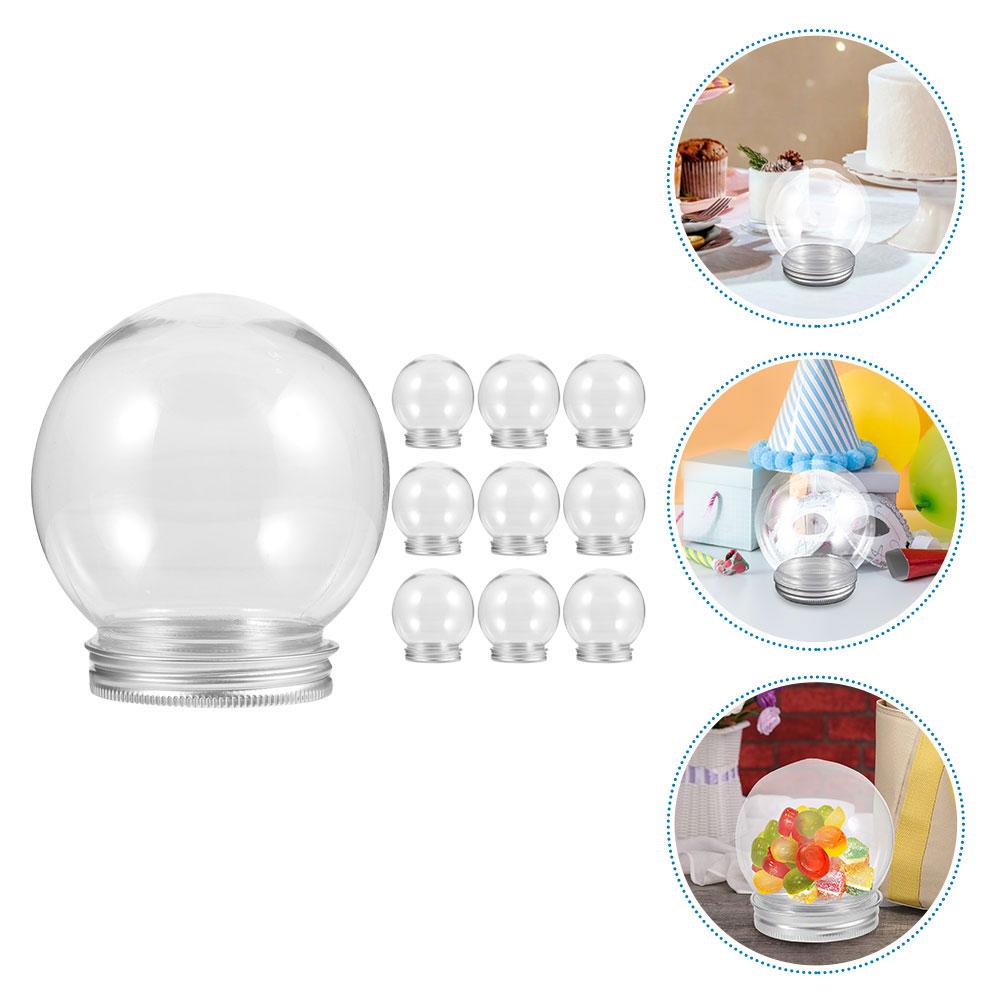 20 Pcs DIY Water Globe Transparent Snow Christmas Snowglobe Compact Plastic Globes Child Kit