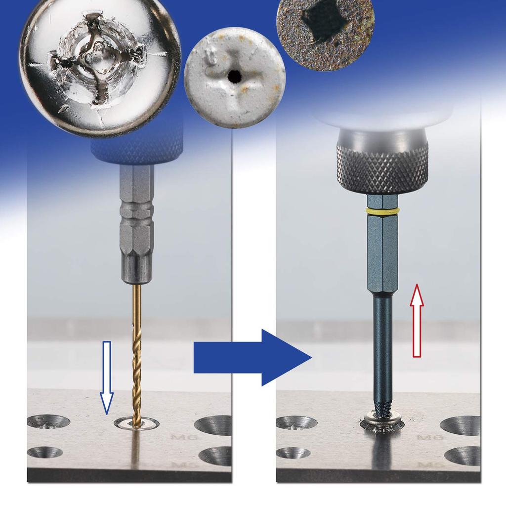 VESSEL Screw Removal 2 for Stripped and Damaged Bit, Slim, Types, Screws, M3-M6, NEJ-45