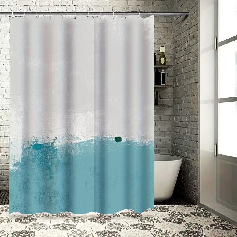 

Bathroom Decor Ideaswhite Water Blue Green Shower Curtain Sets For Bathroom Decoration Luxury Print Design Waterproof Shower Cur W60H190(CM)-1 Pcs