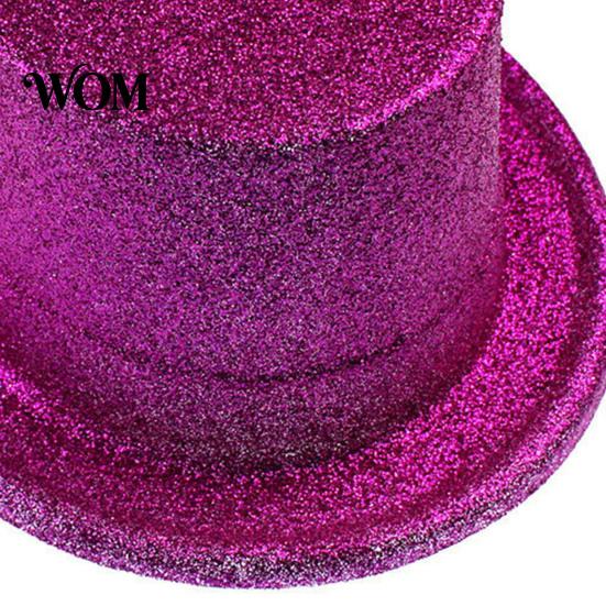 Versatile Top Hat for Birthday Celebrations Shiny Hats, Glitter Adult Kids, Colorful Magician Hat, Victorian Dress Up Christmas Sparkly Hats