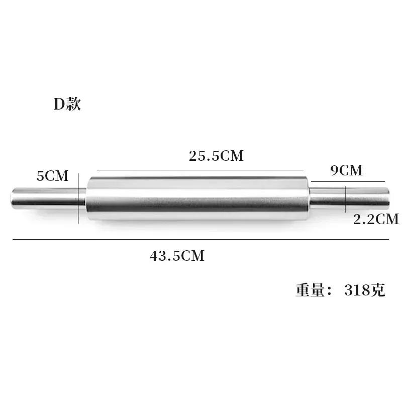 NEW 1Pcs Stainless Steel Fondant Rolling Pin Non-stick Pizza Noodles Cookie Cake Roller Kitchen Roller Easy Dough Rolling Tool