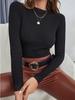 Women's Slim Fit High Neck Knit Sweater - Autumn/Winter Solid Color Base Layer Knitwear