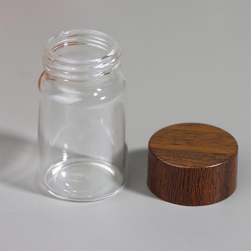 Mini Glass Bottles Airtight Jars for Kitchen Storage Coffee Beans Spices Candy Refillable Portable for Camping Picnic Office