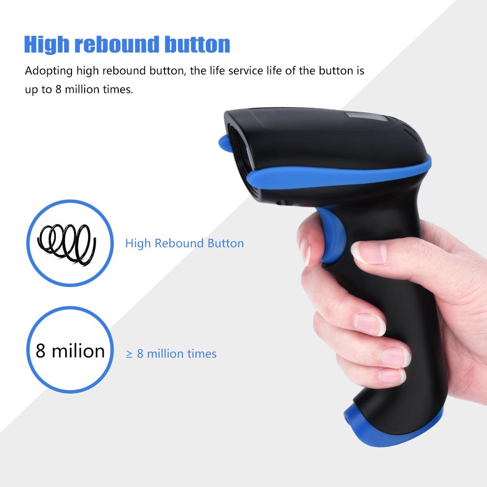 

Hand Held Wireless 2.4GHz Laser Barcode Bar Code Scanner Reader for iOS Android Windows Blue синий