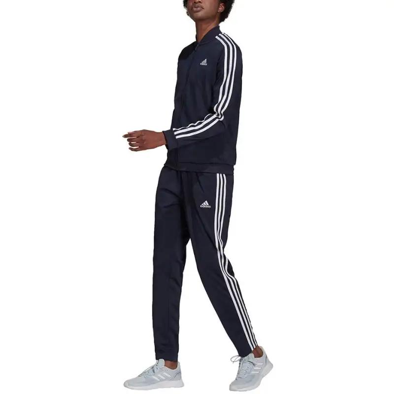 adidas ESSENTIALS3 Stripes SS25 Track Suit Primegreen Casual Suit Women's Ink/White H10155