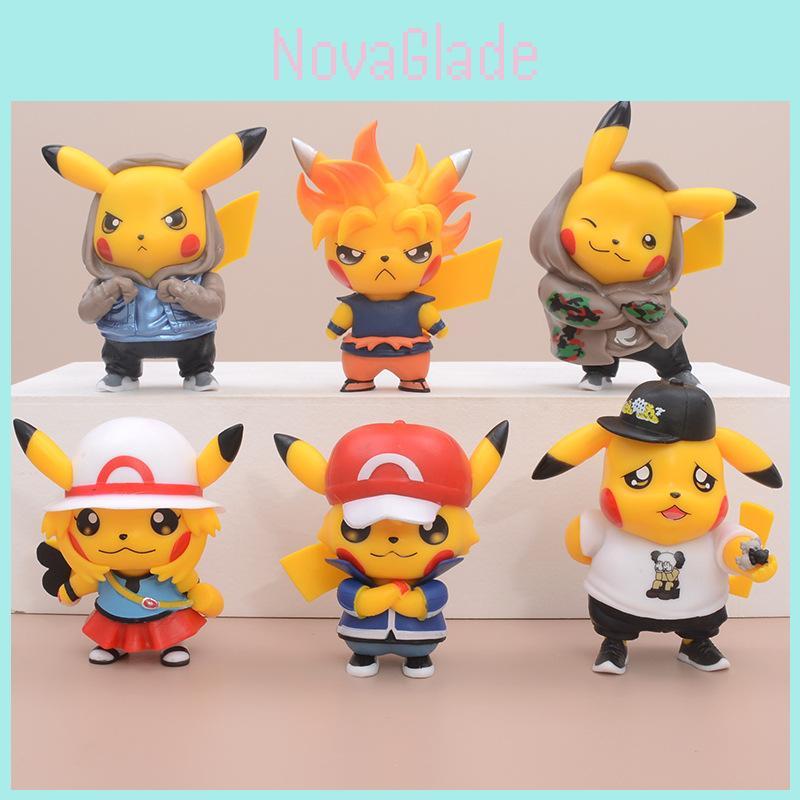 Pokmon Pikachu Pvc Collectible Model With Casual Outfits For Fans And Collectors