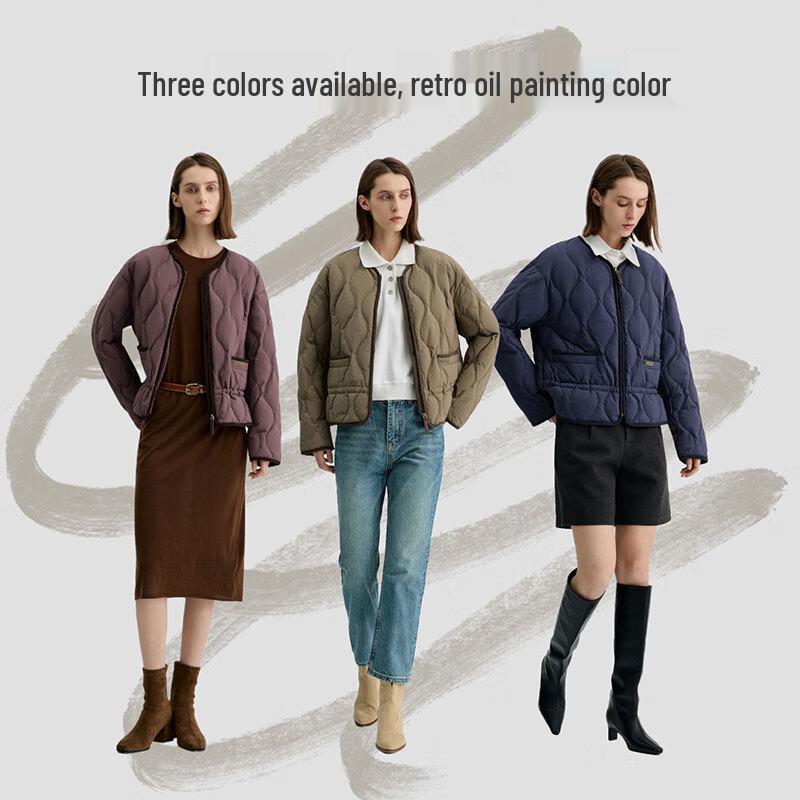 BINJORA Women's Lightweight Round Neck Down Jacket J5300JI30D