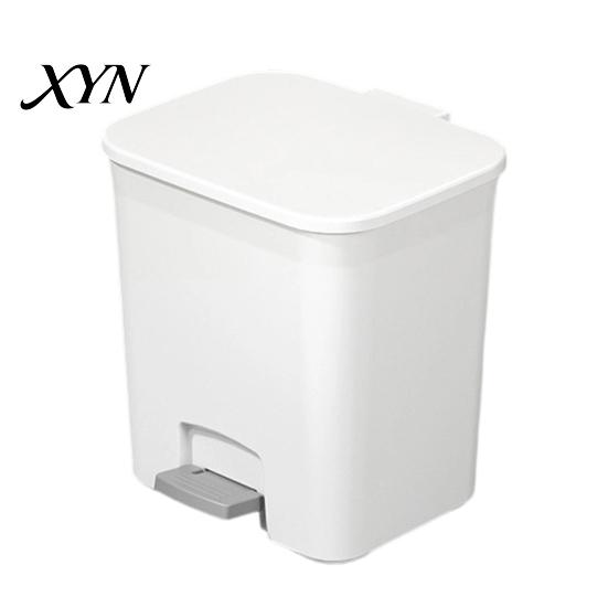 Touchless Trash Bin with Lid Slim Can, Pedal Step Design, Odor Proof Wastebasket, Narrow Can for Toilet Area Garbage Waste Basket, Office Kitchen