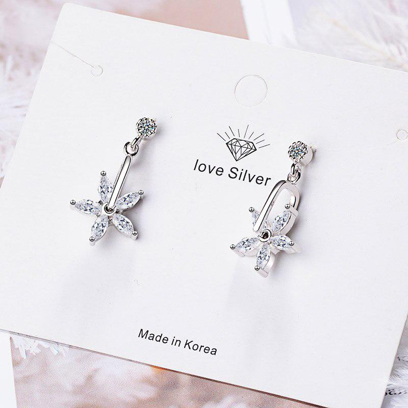 

Модные серебряные серьги Lindon с пятью лепестками в форме цветка, серьги-капли с цирконом и драгоценными камнями для женщин, свадебные украшения, подарок