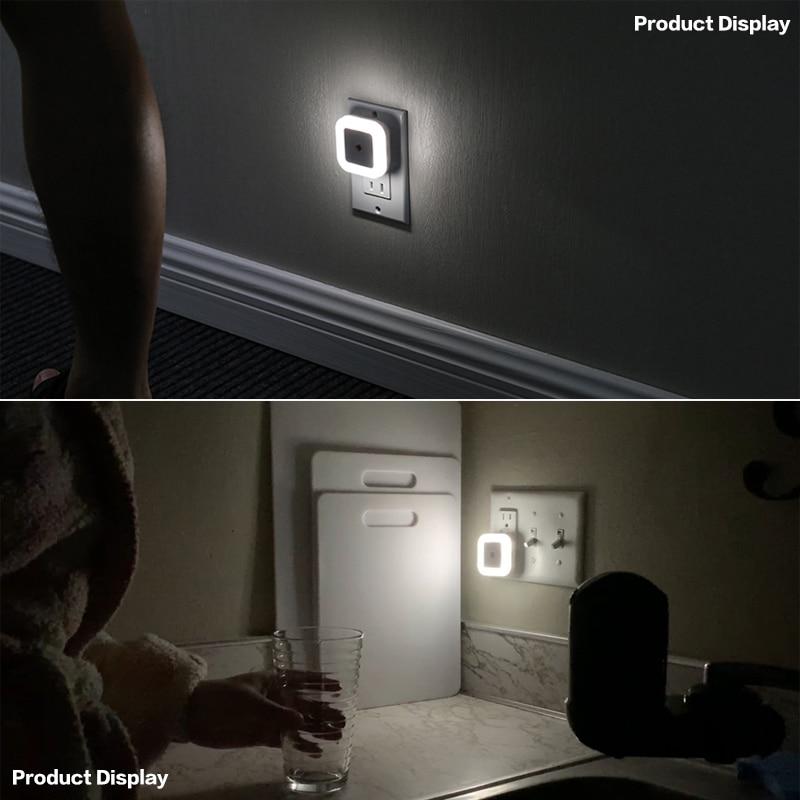 LED Sensor Night Light Intelligent Control Night Lamp Energy Saving Lamps Sensor Lights EU US Plug Nightlight for Kids Bedroom