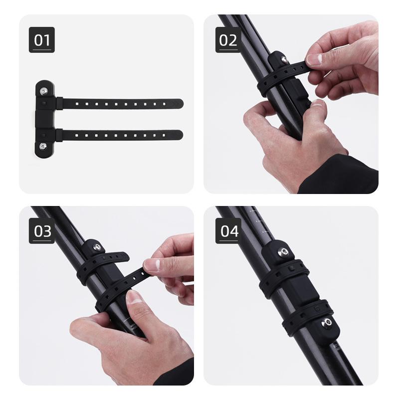 Bicycle Water Kettle Mount Adaptor Silicone Bandage Bottle Cage Holder Strap Bike Seatpost Fork Frame Install Cycling Accessory
