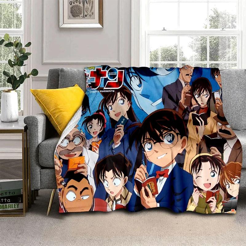3D Dívčí Detektiv Conan Anime Kreslená HDdeka, Měkká přehozová deka pro Domácí Ložnici Postel Pohovku Piknik Cestování Kancelář Krycí deka Děti