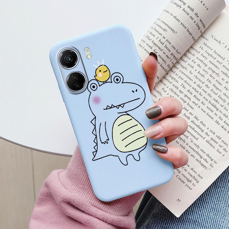 For Poco C65 Phone Case Silicone Soft TPU Protective Soft Cat Coque Para Fundas For Xiaomi Poco C65 Capa Little Dinosaur Shell