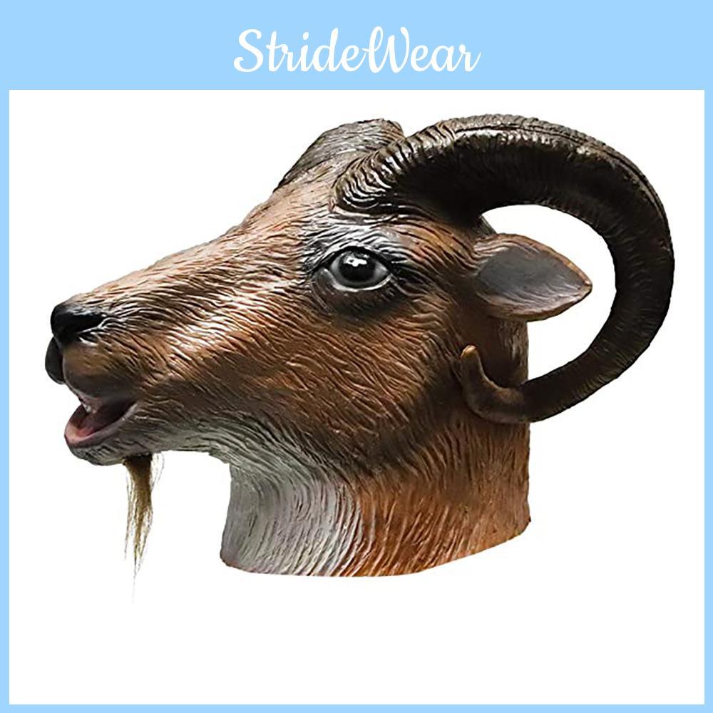 Head Funny Goat Latex Mask Animal Headgear For Halloween Costumes And Parties