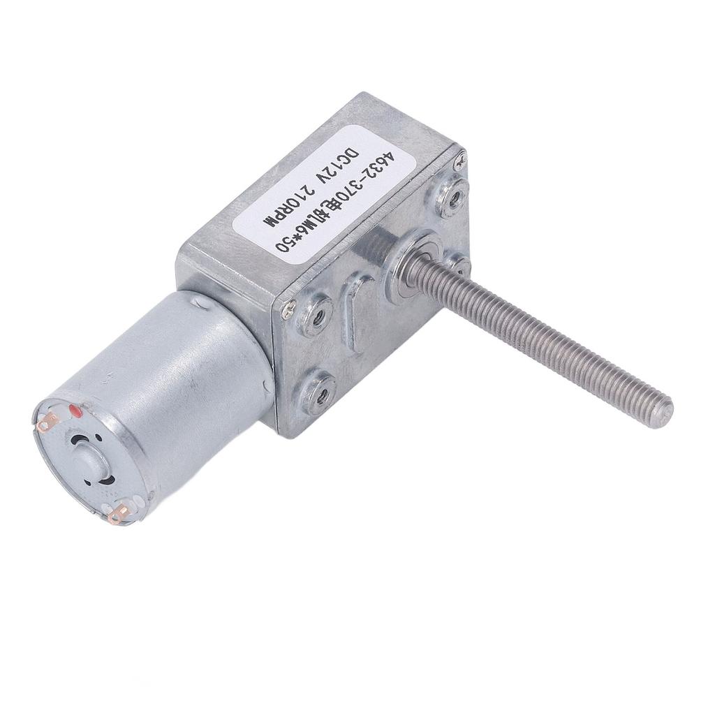 DC Worm Gear Motor M6 X 50mm Aluminum Alloy Brass Reversible DC Reduction Motor for Window Opener