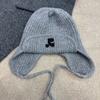 Korean Embroidered Cotton-blend Knitted Head Ear Protection Fashionable and Versatile Warmth and Thick Wool Hat In Autumn and Winter