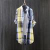Women's Elegant Blouse Fashionable Plaid Loose Fit Women's Shirt with Buttons - Perfect for Spring/Summer