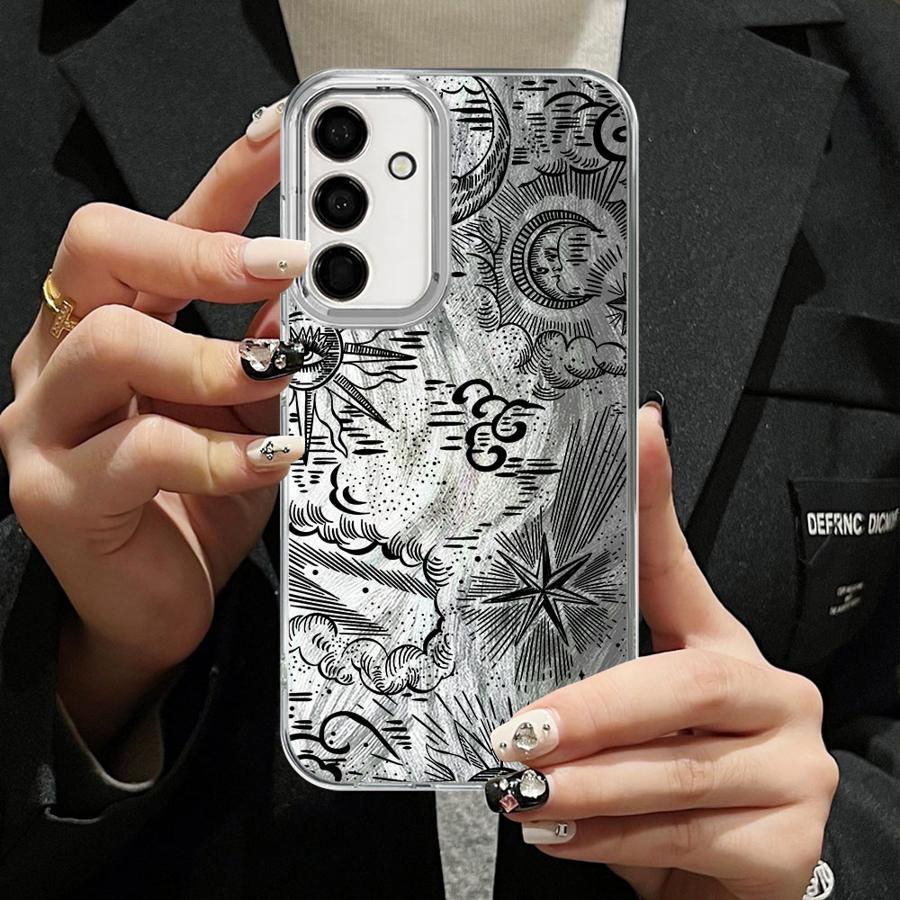 Phone Case for Samsung Galaxy A26 A55 A21s A23 A33 A34 A35 A36 A13 A14 A24 A51 A52 A15 A16 Soft Shell Line Moon Pattern