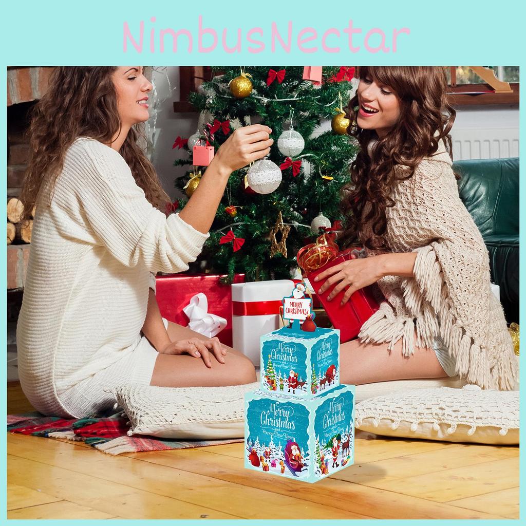 Weihnachtsfeier Dekoration Karton Doppelschicht Weihnachtsmann Geschenkbox Spardose