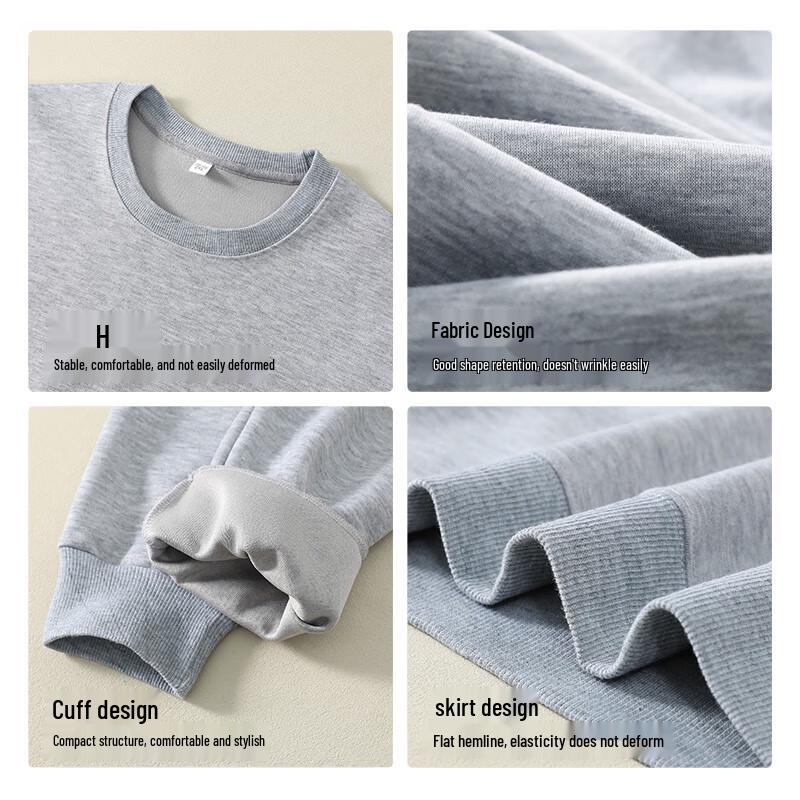 Jeanswest Men's 2025 Winter Loose Crew Neck Sweatshirt