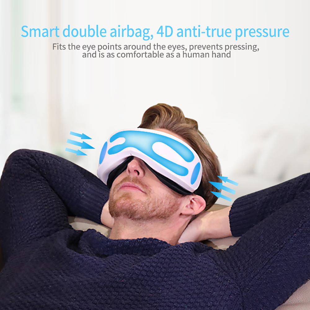 Eye Massager Folding Vibration Airbag Eye Mask Compress Eye Care Instrument Music Eye Massage Glasses Relax Fatigue Device Protect Eyesight and Vision
