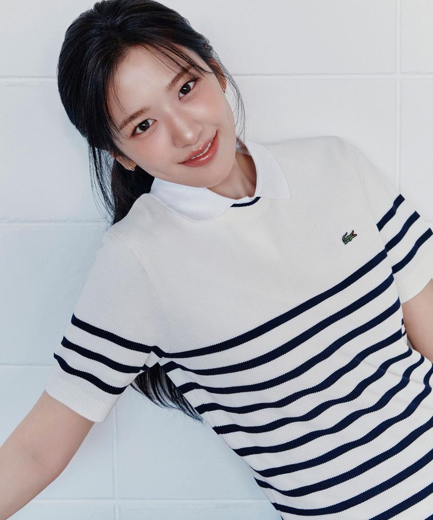 LACOSTE Women'S Striped Short Sleeve Sweater Af415E-56G 70V