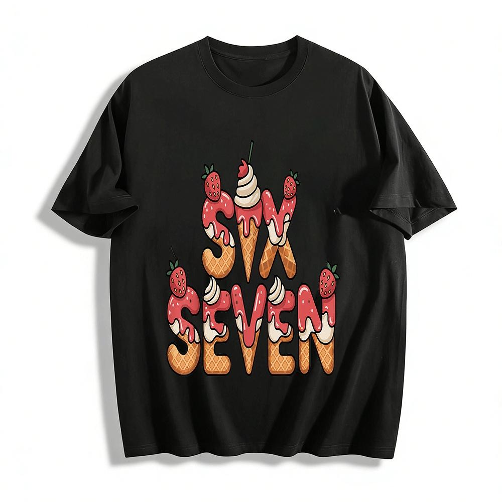 Strawberry Cone Graphic Print Casual Short Sleeve T-Shirt Pure cotton T-shirt XXS