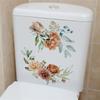 Bathroom Toilet Seat Wall Sticker Self-Adhesive Floral Toilet Lid Decals Toilets Stickers For Cistern Bathroom WC Restroom Decor