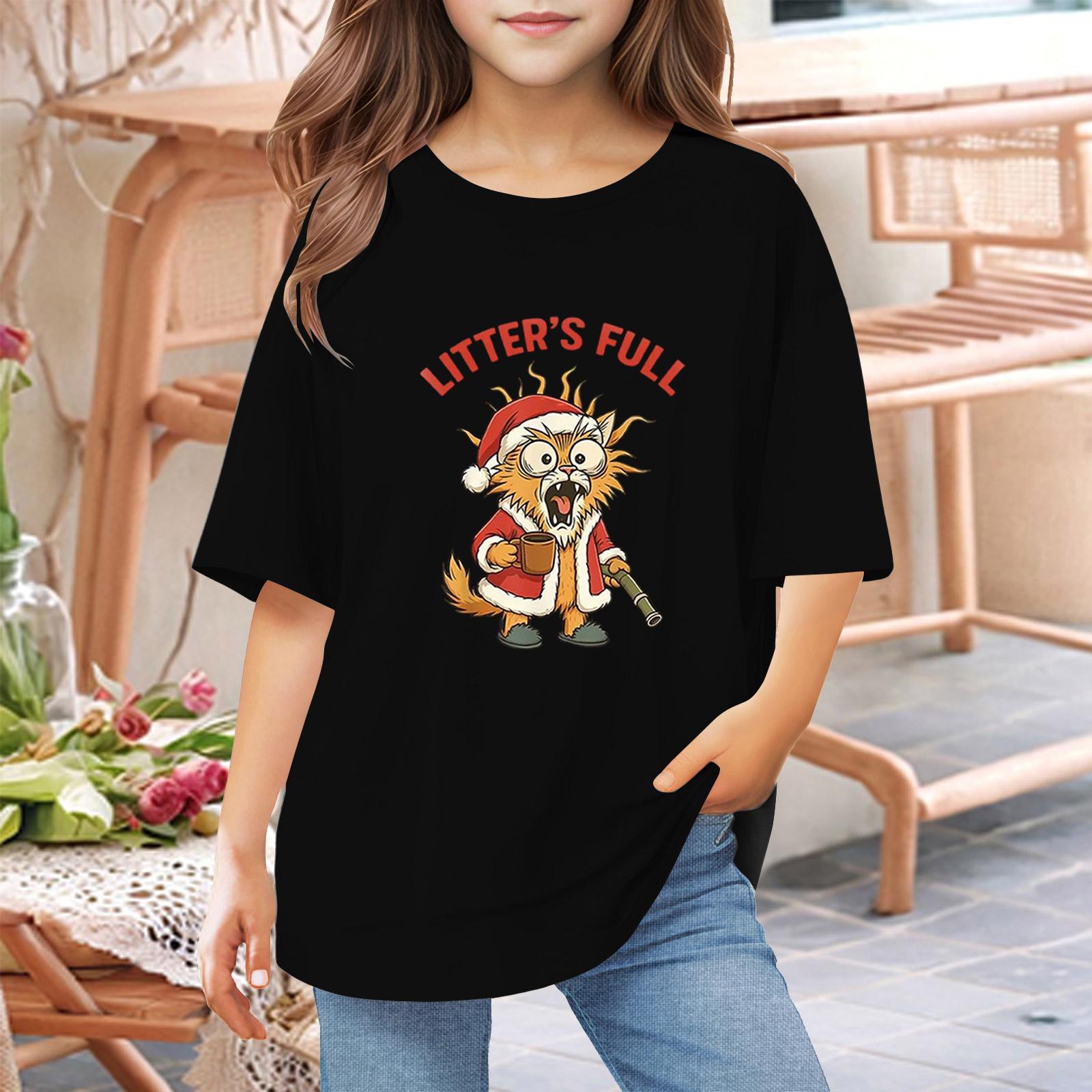 

Toddler Girl Boy T-Shirts Kids Top Boys And Girls Printed Short Sleeved T-shirt 1-12Y 110 чорний