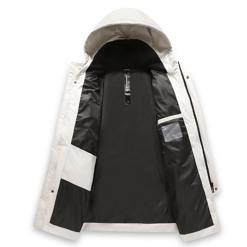 Down Jacket for Men's New Winter Hooded Men's Korean Version Large Size Personalized Mid-length Handsome Jacket