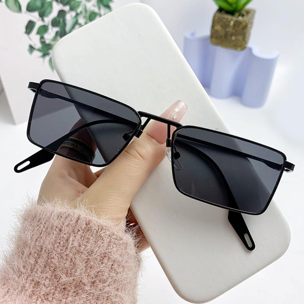 Retro Narrow Rectangular Sunglasses Fashion Korean Small Frame Sun Glasses UV Protection Unisex Eyewear for Women & Men