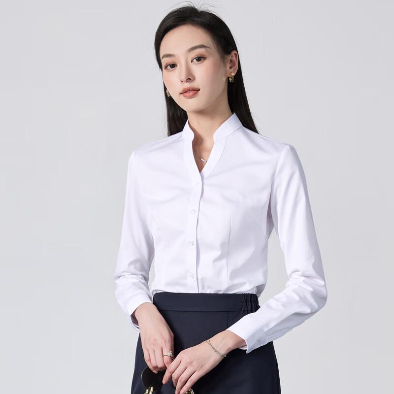 Women's Long-Sleeve Stand Collar Professional Shirt
