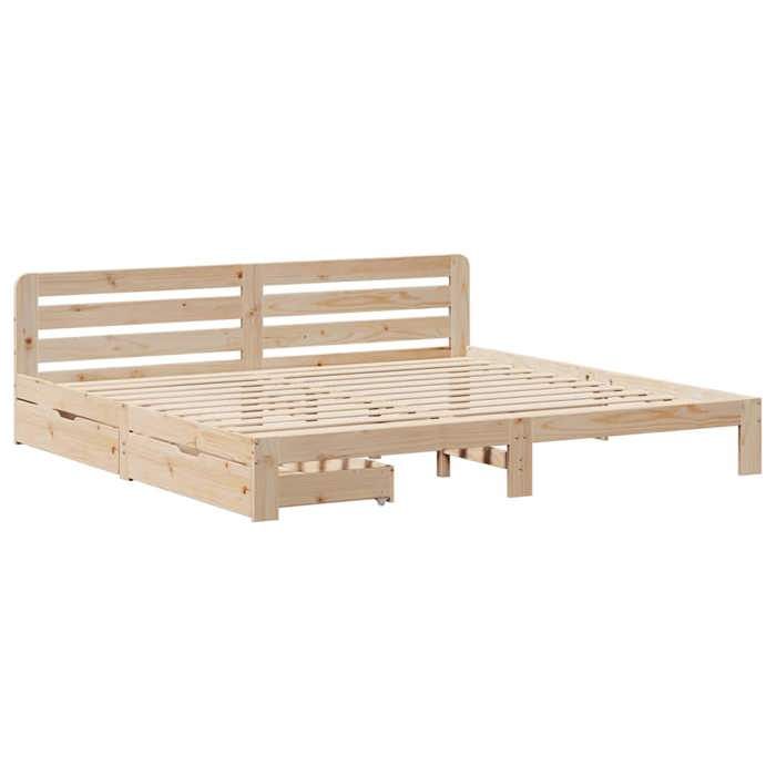 VidaXL Bed Frames Without Mattress 200x200 Cm Solid Pine Wood 3309857