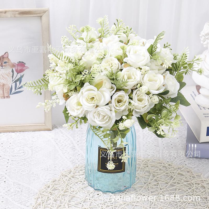 Rose Artificial Flowers Bouquet 7Heads Fake Flowers for Home Room Decor Garden Wedding Decoration Party Table DIY Vase Ornaments