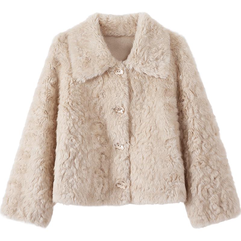 betu Women's Winter Faux Fur Lapel Short Coat