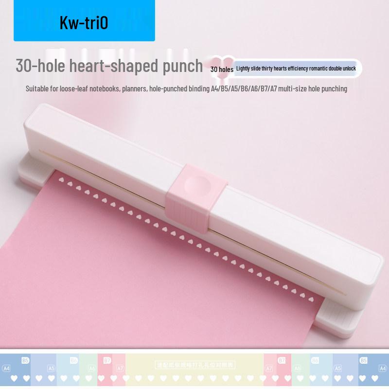 

Kede You 9933K A4 Multi-Hole Square Puncher, 30 Holes, Hand-Push, Double Coil, Loose-Leaf Paper Puncher