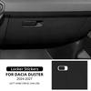 For Dacia Duster 2024-2027 LHD Carbon Fiber Texture Glove Box Anti‑Kick Pad Sticker Co‑Pilot Storage Box Interior Decor Trim