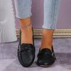 New flat-soled single shoes women's spring fashion belt buckle round head comfortable one-pedal casual Doudou shoes