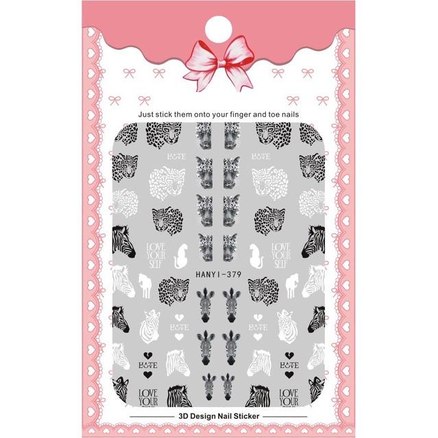 Självhäftande 3D-nagelklistermärke Ormtryck Tigertryck Leopardtrycknageldekor Nagelkonstdekoration