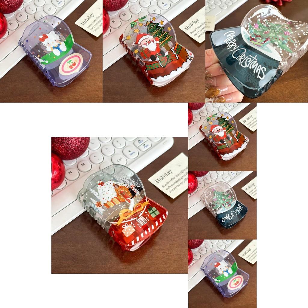 Charming Acrylic Claw Hair Clips With Cute Cat And Christmas Designs Perfect For Holiday Style