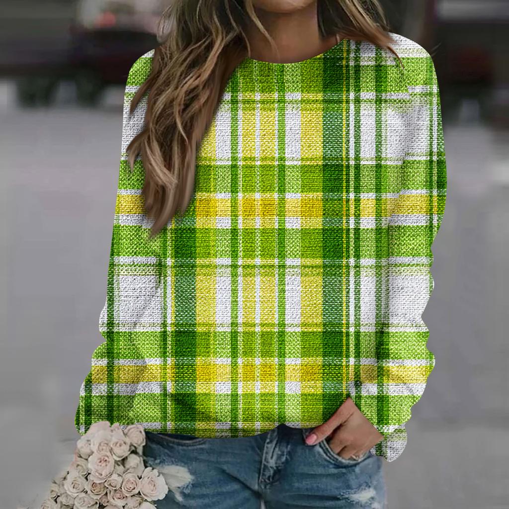 Dámská módní ležérní mikina s dlouhým rukávem a potiskem u krku