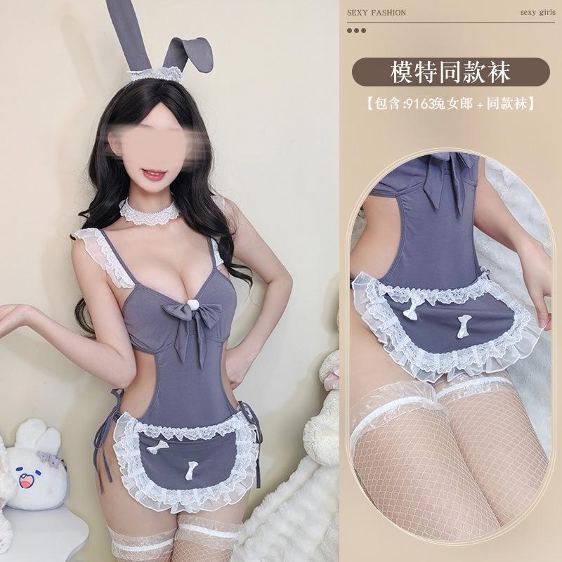 Sex underwear women halter sexy bunny sex uniform small chest big one-piece free maid suit