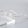 Rimless Diamond Cut Reading Glasses Women Anti-blue Light Shinning Eyeglasses Ladies Near Sight Eyewear Diopter +1.0 To +4.0