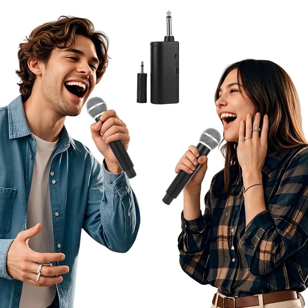 

Wireless Microphone with One-to-Two Chip Connection Karaoke Microphones Plug and Play for Church Party Meeting Speech CHINA