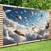 2D Enchanted Reading Backdrop, Books In the Sky for Newborn and Children Photography